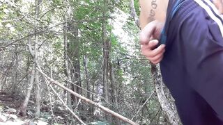 Long piss in the forest. Outdoor pissing - 10 image