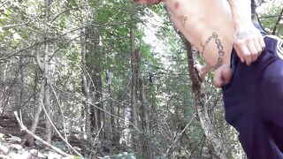 Long piss in the forest. Outdoor pissing - 7 image