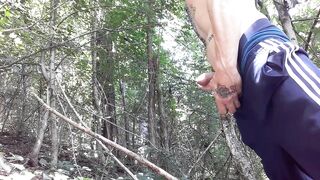 Long piss in the forest. Outdoor pissing - 8 image