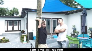 Twink Nephew Johnny Hunter Tied To Tree Fucked By Muscle Hunk Uncle - 2 image