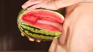 water melon cum - fucking a melon and cumming - 4 image