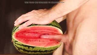 water melon cum - fucking a melon and cumming - 5 image