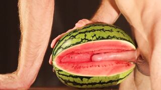 water melon cum - fucking a melon and cumming - 9 image
