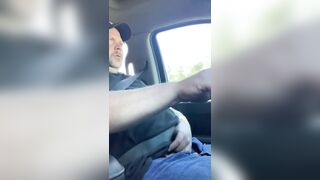 jerking my tiny cock while driving in public barefoot showing what a bitch I am - 2 image