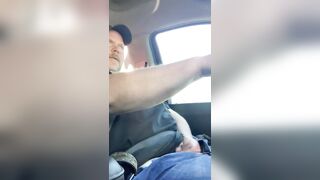 jerking my tiny cock while driving in public barefoot showing what a bitch I am - 3 image
