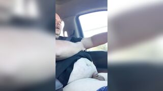 jerking my tiny cock while driving in public barefoot showing what a bitch I am - 8 image