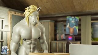 Dawn Heart anthro horse muscle growth animation - 4 image