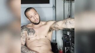 Soo hot! Loud moaning cum and butt play. Sexy tattooed guy - 6 image