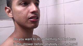 Twink Latino Boy Paid Cash To Fuck Stranger In Locker Room - 1 image
