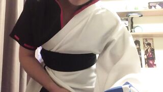 Gintoki cosplay pleasuring himself - 6 image