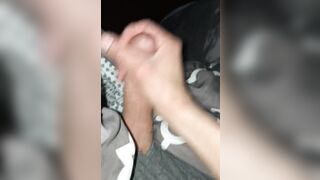 Stepdaddy shooting a load on the couch - 7 image