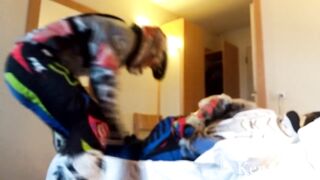 Ficht in motocross gear over who is going to be the bottom - 5 image