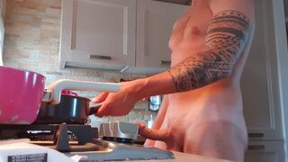 My wife films me masturbating in front of the stove - 1 image