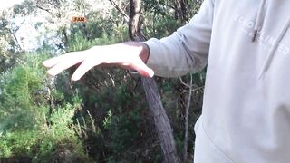 College Stud with Big Cut Cock Wanks Outdoors in Aussie Bush - 3 image
