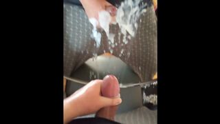 Watching porn and unloading my balls on a mirror resulted in big cum explosion , what a MESS - 1 image