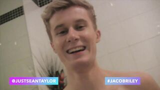 Blond Twink gets fucked hard in the bath and cum on his face - 2 image