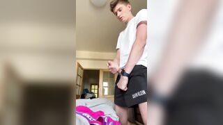 twink boy cumming on his nuderwear - 7 image