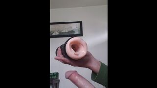 Sloppy blowjob with my electric blowjob machine..loads of cum! - 1 image