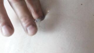 Rubbing cum in my belly button - 3 image