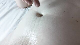 Rubbing cum in my belly button - 8 image