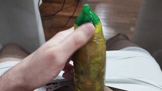 TRYING TO PUT A CONDOM ON MY HUGE DICK - 8 image