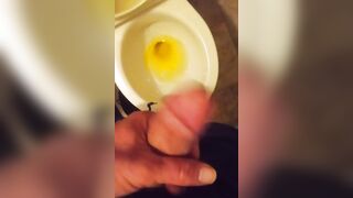 Stroking My Thick Chickdick Over My Pee Yellow Filled Toilet - 6 image