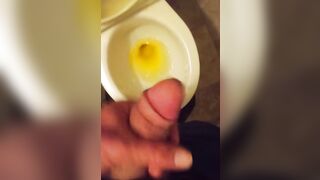 Stroking My Thick Chickdick Over My Pee Yellow Filled Toilet - 8 image