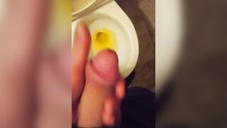Stroking My Thick Chickdick Over My Pee Yellow Filled Toilet - 9 image