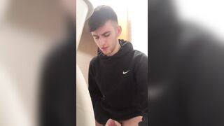 Horny Student Jerks Off and Shows Ass in Toilets - 10 image