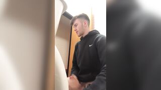 Horny Student Jerks Off and Shows Ass in Toilets - 3 image