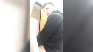 Horny Student Jerks Off and Shows Ass in Toilets - 7 image