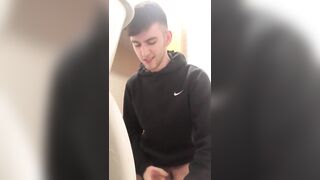 Horny Student Jerks Off and Shows Ass in Toilets - 9 image