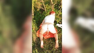 Ginger cute boy jerking off in the nature - 8 image