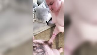 Fat white gamer nerd with bitch tits gets fucked hard and moans - 3 image