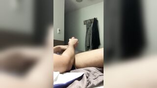 Jerking off with two hands with explosive cumshot - 10 image