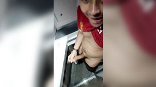 Chav wanks his cock on public train - 5 image