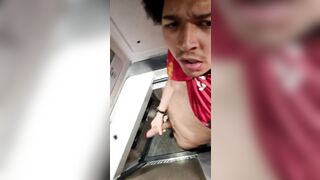 Chav wanks his cock on public train - 8 image