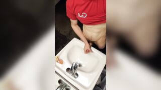 HD Public Solo Cum squirting into the sink! - 7 image