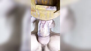 FLESHLIGHT CREAMPIE: Horny guy fucking fleshlight - Cock pulsating - 9 image