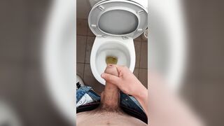 Teen wank his uncut dick in school toilet and cum - 5 image