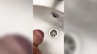 Jerking off in sink at the office on special request - 2 image