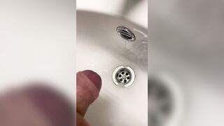 Jerking off in sink at the office on special request - 5 image