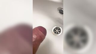 Jerking off in sink at the office on special request - 9 image