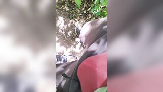 German daddy almost gets caught unpacking dick in nature and reacts with a cum explosion - 4 image