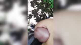 German daddy almost gets caught unpacking dick in nature and reacts with a cum explosion - 7 image