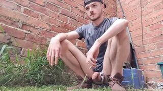 Smoking Wanking and Pissing Outdoors - 1 image