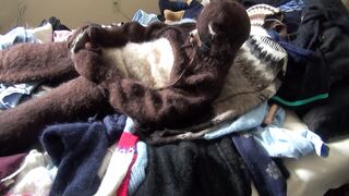 Mohair Bear Costume, sweater fetish, cum shot, gay bear fetish, vibrator, cum on underwear - 5 image