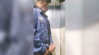 Eating another massive load in the bathroom at work - 10 image