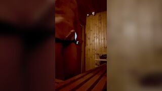 Straight guy wanking in gym sauna - 2 image