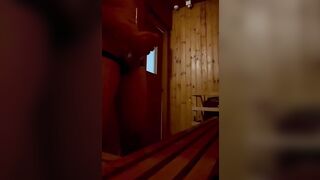 Straight guy wanking in gym sauna - 3 image